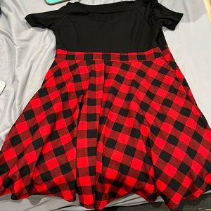 Red plaid dress